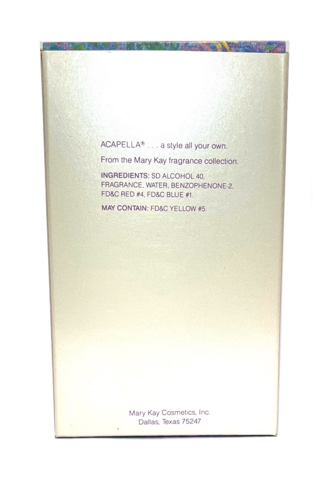 Mary Kay Acapella Fine Cologne Spray (Discontinued/Vintage)