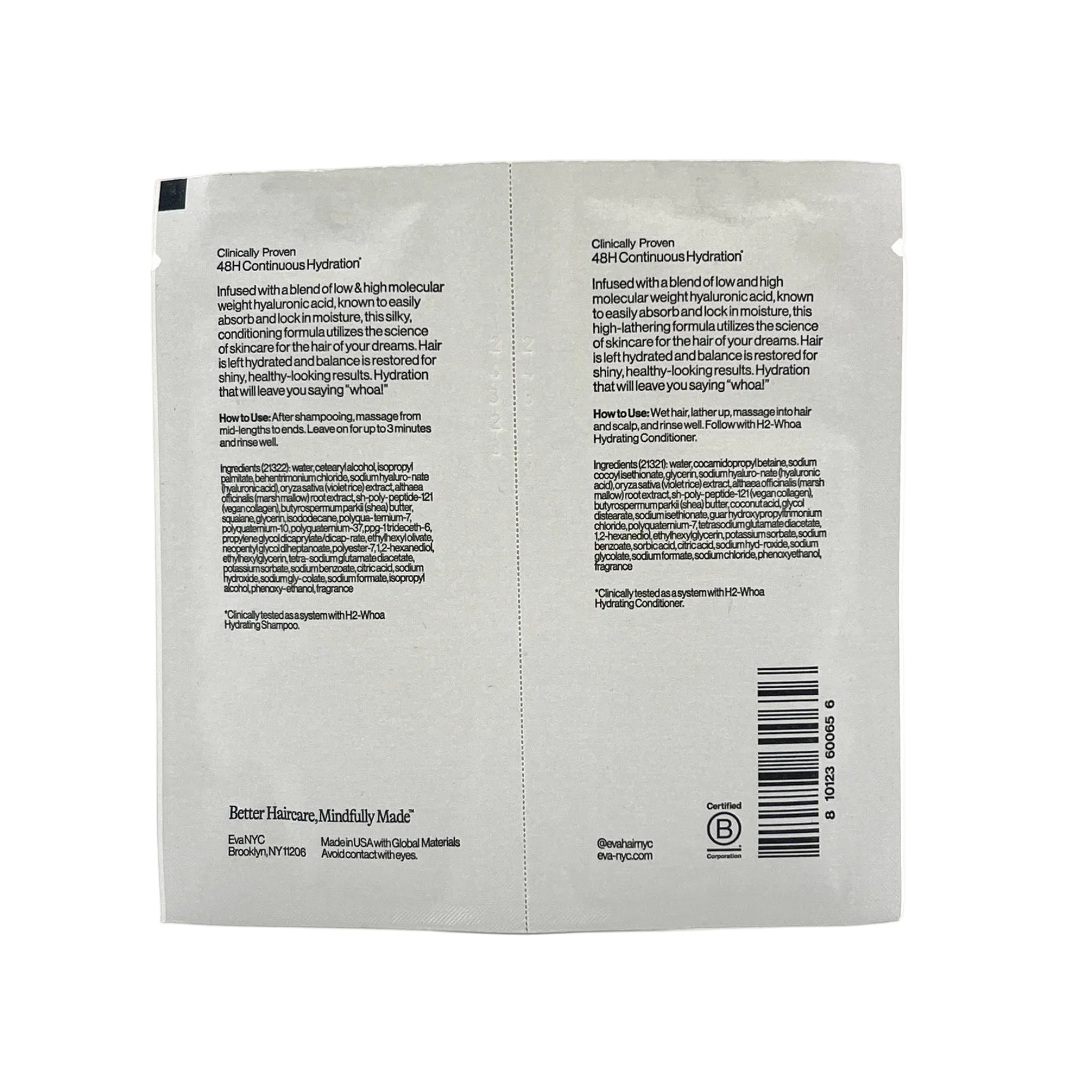 Eva-NYC H2-Whoa Hydrating Shampoo and Conditioner Sample