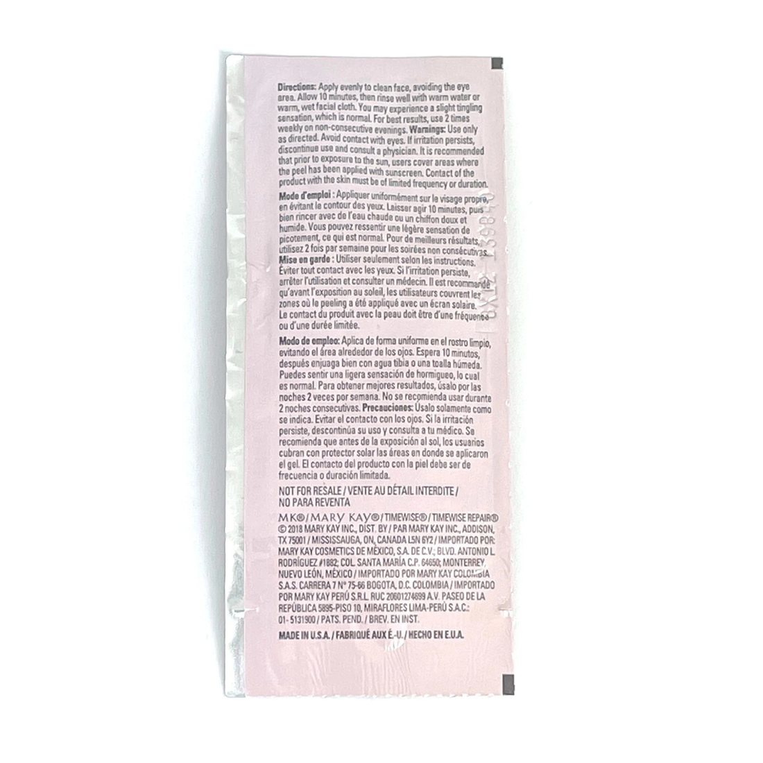 Mary Kay Revealing Radiance Facial Peel ~ Timewise Repair Sample